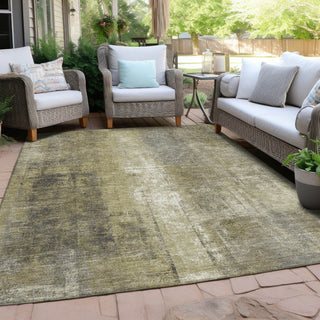Piper Looms Chantille Abstract ACN1980 Gold Machine Washable Area Rug Outdoor Lifestyle Image Feature
