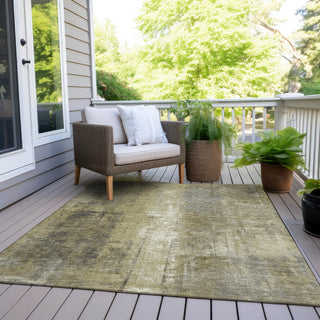 Piper Looms Chantille Abstract ACN1980 Gold Machine Washable Area Rug Outdoor Lifestyle Image Feature