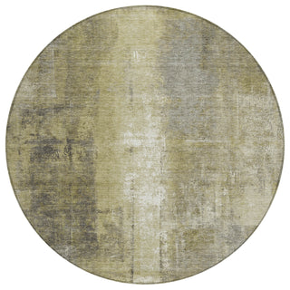 Piper Looms Chantille Abstract ACN1980 Gold Machine Washable Area Rug Round Main Image