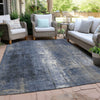 Piper Looms Chantille Abstract ACN1980 Navy Machine Washable Area Rug Outdoor Lifestyle Image Feature