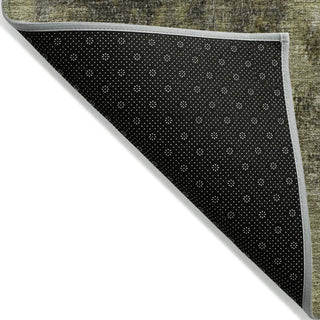 Piper Looms Chantille Abstract ACN1980 Olive Machine Washable Area Rug Backing Image