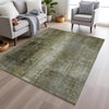 Piper Looms Chantille Abstract ACN1980 Olive Machine Washable Area Rug Lifestyle Image Feature
