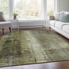 Piper Looms Chantille Abstract ACN1980 Olive Machine Washable Area Rug Lifestyle Image Feature