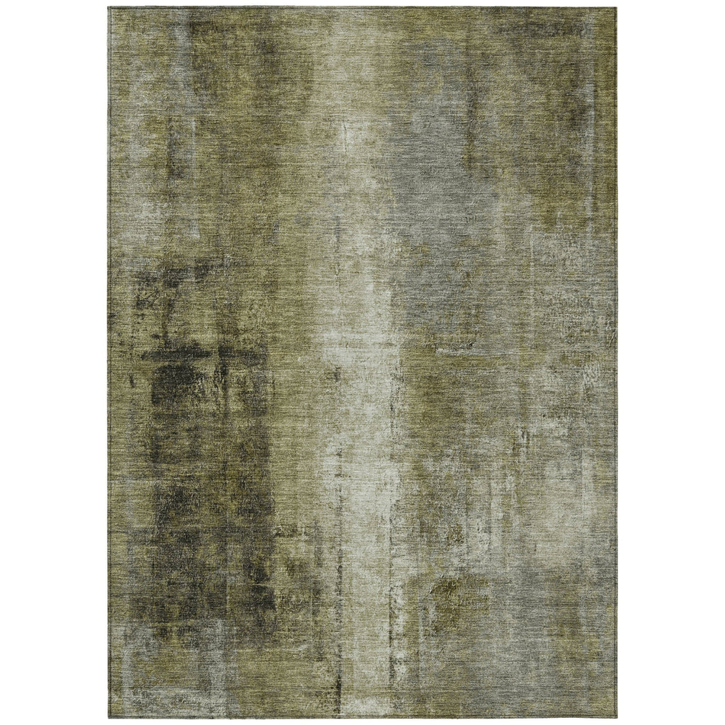 Piper Looms Chantille Abstract ACN1980 Olive Machine Washable Area Rug main image