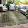 Piper Looms Chantille Abstract ACN1980 Olive Machine Washable Area Rug Outdoor Lifestyle Image Feature