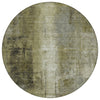 Piper Looms Chantille Abstract ACN1980 Olive Machine Washable Area Rug Round Main Image