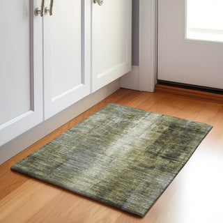 Piper Looms Chantille Abstract ACN1980 Olive Machine Washable Area Rug Scatter Lifestyle Image Feature