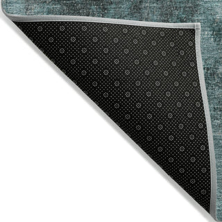 Piper Looms Chantille Abstract ACN1980 Teal Machine Washable Area Rug Backing Image