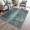 Piper Looms Chantille Abstract ACN1980 Teal Machine Washable Area Rug Lifestyle Image Feature
