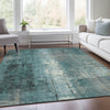Piper Looms Chantille Abstract ACN1980 Teal Machine Washable Area Rug Lifestyle Image Feature