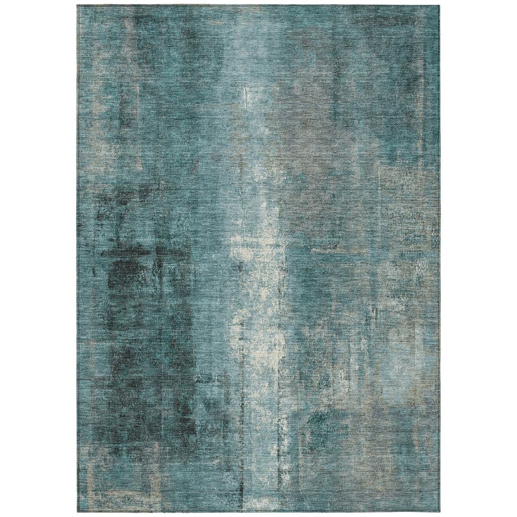 Piper Looms Chantille Abstract ACN1980 Teal Machine Washable Area Rug main image