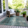 Piper Looms Chantille Abstract ACN1980 Teal Machine Washable Area Rug Outdoor Lifestyle Image Feature