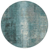 Piper Looms Chantille Abstract ACN1980 Teal Machine Washable Area Rug Round Main Image