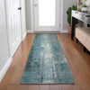 Piper Looms Chantille Abstract ACN1980 Teal Machine Washable Area Rug Runner Lifestyle Image Feature