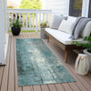Piper Looms Chantille Abstract ACN1980 Teal Machine Washable Area Rug Runner Outdoor Lifestyle Image Feature