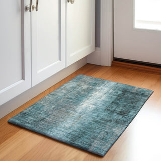 Piper Looms Chantille Abstract ACN1980 Teal Machine Washable Area Rug Scatter Lifestyle Image Feature