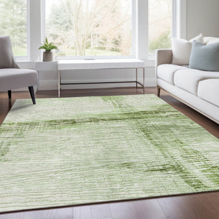 Piper Looms Chantille Stripes ACN1981 Aloe Machine Washable Area Rug Lifestyle Image Feature
