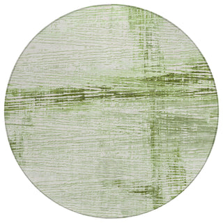 Piper Looms Chantille Stripes ACN1981 Aloe Machine Washable Area Rug Round Main Image