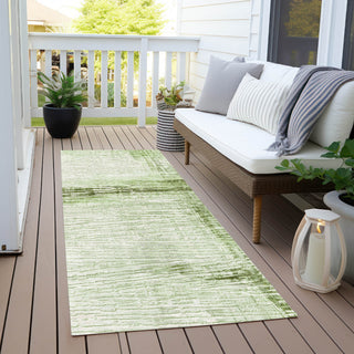 Piper Looms Chantille Stripes ACN1981 Aloe Machine Washable Area Rug Runner Outdoor Lifestyle Image Feature
