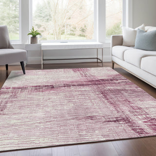 Piper Looms Chantille Stripes ACN1981 Blush Machine Washable Area Rug Lifestyle Image Feature