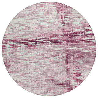 Piper Looms Chantille Stripes ACN1981 Blush Machine Washable Area Rug Round Main Image