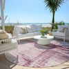 Piper Looms Chantille Stripes ACN1981 Blush Machine Washable Area Rug Round Outdoor Lifestyle Image Feature