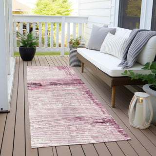 Piper Looms Chantille Stripes ACN1981 Blush Machine Washable Area Rug Runner Outdoor Lifestyle Image Feature