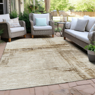 Piper Looms Chantille Stripes ACN1981 Ivory Machine Washable Area Rug Outdoor Lifestyle Image Feature