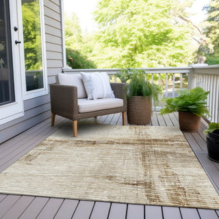 Piper Looms Chantille Stripes ACN1981 Ivory Machine Washable Area Rug Outdoor Lifestyle Image Feature