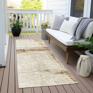 Piper Looms Chantille Stripes ACN1981 Ivory Machine Washable Area Rug Runner Outdoor Lifestyle Image Feature