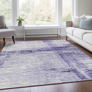 Piper Looms Chantille Stripes ACN1981 Lavender Machine Washable Area Rug Lifestyle Image Feature