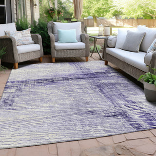 Piper Looms Chantille Stripes ACN1981 Lavender Machine Washable Area Rug Outdoor Lifestyle Image Feature