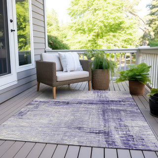 Piper Looms Chantille Stripes ACN1981 Lavender Machine Washable Area Rug Outdoor Lifestyle Image Feature