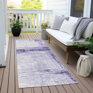 Piper Looms Chantille Stripes ACN1981 Lavender Machine Washable Area Rug Runner Outdoor Lifestyle Image Feature