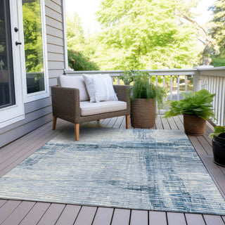 Piper Looms Chantille Stripes ACN1981 Sky Machine Washable Area Rug Outdoor Lifestyle Image Feature