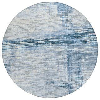 Piper Looms Chantille Stripes ACN1981 Sky Machine Washable Area Rug Round Main Image