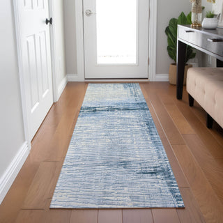 Piper Looms Chantille Stripes ACN1981 Sky Machine Washable Area Rug Runner Lifestyle Image Feature