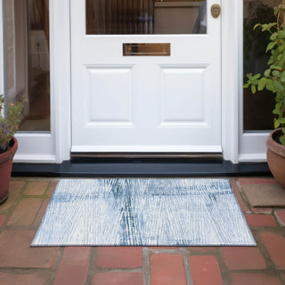 Piper Looms Chantille Stripes ACN1981 Sky Machine Washable Area Rug Scatter Outdoor Lifestyle Image Feature
