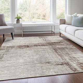 Piper Looms Chantille Stripes ACN1981 Taupe Machine Washable Area Rug Lifestyle Image Feature
