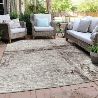 Piper Looms Chantille Stripes ACN1981 Taupe Machine Washable Area Rug Outdoor Lifestyle Image Feature