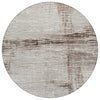 Piper Looms Chantille Stripes ACN1981 Taupe Machine Washable Area Rug Round Main Image
