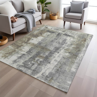Piper Looms Chantille Abstract ACN1982 Beige Machine Washable Area Rug Lifestyle Image Feature