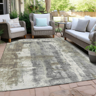 Piper Looms Chantille Abstract ACN1982 Beige Machine Washable Area Rug Outdoor Lifestyle Image Feature