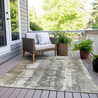 Piper Looms Chantille Abstract ACN1982 Beige Machine Washable Area Rug Outdoor Lifestyle Image Feature