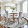 Piper Looms Chantille Abstract ACN1982 Beige Machine Washable Area Rug Round Lifestyle Image Feature