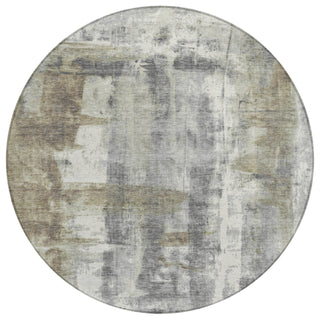 Piper Looms Chantille Abstract ACN1982 Beige Machine Washable Area Rug Round Main Image