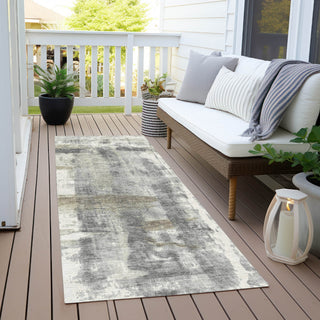 Piper Looms Chantille Abstract ACN1982 Beige Machine Washable Area Rug Runner Outdoor Lifestyle Image Feature