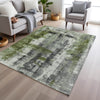 Piper Looms Chantille Abstract ACN1982 Olive Machine Washable Area Rug Lifestyle Image Feature