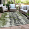 Piper Looms Chantille Abstract ACN1982 Olive Machine Washable Area Rug Outdoor Lifestyle Image Feature