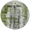 Piper Looms Chantille Abstract ACN1982 Olive Machine Washable Area Rug Round Main Image